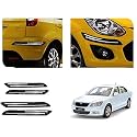 Auto Beast Rubber Car Bumper Protector Guard with DoubleChrome Strip Compatible with Skoda Laura Car | Car Bumper Protector Set 4