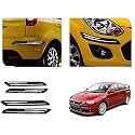 Auto Beast Rubber Car Bumper Protector Guard with DoubleChrome Strip Compatible with Mitsubishi Lancer Car | Car Bumper Protector Set 4