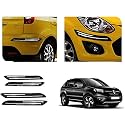 Auto Beast Rubber Car Bumper Protector Guard with DoubleChrome Strip Compatible with Renault Koleos Car | Car Bumper Protector Set 4