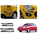 Auto Beast Rubber Car Bumper Protector Guard with DoubleChrome Strip Compatible with Maruti Suzuki Zen Car | Car Bumper Protector Set 4