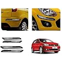 Auto Beast Rubber Car Bumper Protector Guard with DoubleChrome Strip Compatible with Volkswagen Polo Vivo GT Car | Car Bumper Protector Set 4