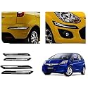 Auto Beast Rubber Car Bumper Protector Guard with DoubleChrome Strip Compatible with Jazz Car | Car Bumper Protector Set 4