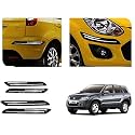 Auto Beast Rubber Car Bumper Protector Guard with DoubleChrome Strip Compatible with Maruti Suzuki Vitara Car | Car Bumper Protector Set 4