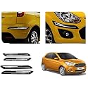 Auto Beast Rubber Car Bumper Protector Guard with DoubleChrome Strip Compatible with Compatible withd F.i.g.o 2015 Car | Car Bumper Protector Set 4