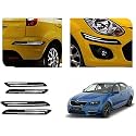 Auto Beast Rubber Car Bumper Protector Guard with DoubleChrome Strip Compatible with Skoda Octavia Car | Car Bumper Protector Set 4