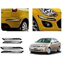 Auto Beast Rubber Car Bumper Protector Guard with DoubleChrome Strip Compatible with Optra Car | Car Bumper Protector Set 4