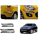 Auto Beast Rubber Car Bumper Protector Guard with DoubleChrome Strip Compatible with Volkswagen Touareg Car | Car Bumper Protector Set 4