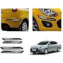 Auto Beast Rubber Car Bumper Protector Guard with DoubleChrome Strip Compatible with Renault Scala Car | Car Bumper Protector Set 4