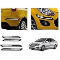 Auto Beast Rubber Car Bumper Protector Guard with Double Chrome Strip Compatible with City 2020 Car | Car Bumper Protector Set 4