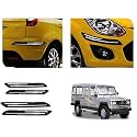 Auto Beast Rubber Car Bumper Protector Guard with DoubleChrome Strip Compatible with Toyota Land Cruiser Car | Car Bumper Protector Set 4