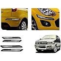 Auto Beast Rubber Car Bumper Protector Guard with DoubleChrome Strip Compatible with Tavera Type 1 Car | Car Bumper Protector Set 4