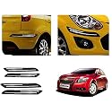 Auto Beast Rubber Car Bumper Protector Guard with DoubleChrome Strip Compatible with Cruze Car | Car Bumper Protector Set 4