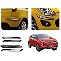 Auto Beast Rubber Car Bumper Protector Guard with DoubleChrome Strip Compatible with Tata Nexon 2020 Car | Car Bumper Protector Set 4