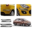 Auto Beast Rubber Car Bumper Protector Guard with DoubleChrome Strip Compatible with Aura Car | Car Bumper Protector Set 4
