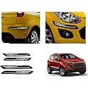 Auto Beast Rubber Car Bumper Protector Guard with DoubleChrome Strip Compatible with Compatible withd Ecosport Car | Car Bumper Protector Set 4