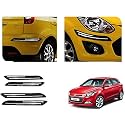 Auto Beast Rubber Car Bumper Protector Guard with DoubleChrome Strip Compatible with I20 Elite Car | Car Bumper Protector Set 4