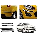 Auto Beast Rubber Car Bumper Protector Guard with DoubleChrome Strip Compatible with Toyota Innova 2012 2013 Car | Car Bumper Protector Set 4
