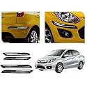 Auto Beast Rubber Car Bumper Protector Guard with DoubleChrome Strip Compatible with Amaze Type 2 Car | Car Bumper Protector Set 4