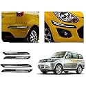Auto Beast Rubber Car Bumper Protector Guard with DoubleChrome Strip Compatible with Tata Sumo Grande Car | Car Bumper Protector Set 4