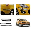 Auto Beast Rubber Car Bumper Protector Guard with DoubleChrome Strip Compatible with Volkswagen Polo Cross Car | Car Bumper Protector Set 4