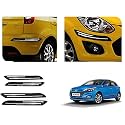 Auto Beast Rubber Car Bumper Protector Guard with DoubleChrome Strip Compatible with i20 Elite 2018 Car | Car Bumper Protector Set 4