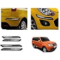 Auto Beast Rubber Car Bumper Protector Guard with DoubleChrome Strip Compatible with Tata Grande Dicor Car | Car Bumper Protector Set 4