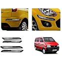 Auto Beast Rubber Car Bumper Protector Guard with DoubleChrome Strip Compatible with Maruti Suzuki Eeco Car | Car Bumper Protector Set 4