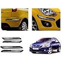 Auto Beast Rubber Car Bumper Protector Guard with DoubleChrome Strip Compatible with Verna Car | Car Bumper Protector Set 4