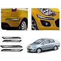 Auto Beast Rubber Car Bumper Protector Guard with DoubleChrome Strip Compatible with City ZX Car | Car Bumper Protector Set 4