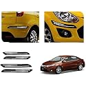 Auto Beast Rubber Car Bumper Protector Guard with DoubleChrome Strip Compatible with Toyota Corolla Altis 2015 Car | Car Bumper Protector Set 4