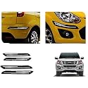 Auto Beast Rubber Car Bumper Protector Guard with DoubleChrome Strip Compatible with Isuzu MU 7 2014 Car | Car Bumper Protector Set 4