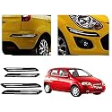 Auto Beast Rubber Car Bumper Protector Guard with DoubleChrome Strip Compatible with UVA Old Car | Car Bumper Protector Set 4