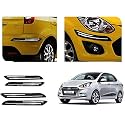 Auto Beast Rubber Car Bumper Protector Guard with DoubleChrome Strip Compatible with Xcent 2018 Car | Car Bumper Protector Set 4