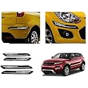 Auto Beast Rubber Car Bumper Protector Guard with DoubleChrome Strip Compatible with Land Range Rover Evoque Car | Car Bumper Protector Set 4