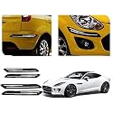 Auto Beast Rubber Car Bumper Protector Guard with DoubleChrome Strip Compatible with Jaguar F Type Car | Car Bumper Protector Set 4