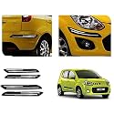 Auto Beast Rubber Car Bumper Protector Guard with Double Chrome Strip Compatible with Novo Uno Car | Car Bumper Protector Set 4