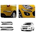 Auto Beast Rubber Car Bumper Protector Guard with DoubleChrome Strip Compatible with Maruti Suzuki WagonR 2013 Car | Car Bumper Protector Set 4