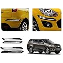 Auto Beast Rubber Car Bumper Protector Guard with DoubleChrome Strip Compatible with Trailblazer Car | Car Bumper Protector Set 4