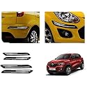 Auto Beast Rubber Car Bumper Protector Guard with DoubleChrome Strip Compatible with Renault Kwid Car | Car Bumper Protector Set 4