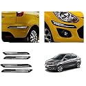 Auto Beast Rubber Car Bumper Protector Guard with DoubleChrome Strip Compatible with Tata Tigor Car | Car Bumper Protector Set 4