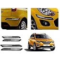 Auto Beast Rubber Car Bumper Protector Guard with DoubleChrome Strip Compatible with Renault Triber Car | Car Bumper Protector Set 4