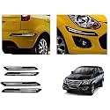 Auto Beast Rubber Car Bumper Protector Guard with DoubleChrome Strip Compatible with Toyota Innova 2013 2015 Car | Car Bumper Protector Set 4