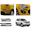 Auto Beast Rubber Car Bumper Protector Guard with DoubleChrome Strip Compatible with Toyota Land Cruiser Prado Car | Car Bumper Protector Set 4