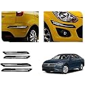 Auto Beast Rubber Car Bumper Protector Guard with DoubleChrome Strip Compatible with Volkswagen Jetta Car | Car Bumper Protector Set 4