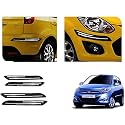 Auto Beast Rubber Car Bumper Protector Guard with DoubleChrome Strip Compatible with I10 Type 2 Car | Car Bumper Protector Set 4