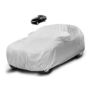 auto hub waterproof car cover compatible with city i-vtec model  2014-2019 with mirror pocket soft cotton lining waterproof city i-vtec car cover- metallic silver