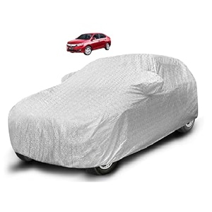 auto hub waterproof car cover compatible with amaze new model  2018-till date with mirror pocket soft cotton lining waterproof amaze car cover- metallic silver