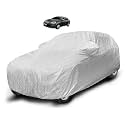 Auto Hub Waterproof Car Cover Compatible with Chevrolet Aveo with Mirror Pocket, Soft Cotton Lining, Waterproof Aveo Car Cover- Metallic Silver