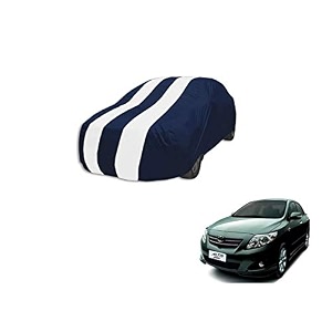 auto hub car cover compatible with altis with mirror pocket weather proof triple stitched altis car cover- navy-white