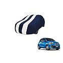 Auto Hub Car Cover Compatible with Brio with Mirror Pocket, Weather Proof, Triple Stitched, Brio Car Cover- Navy-White